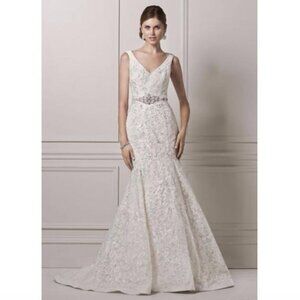 Oleg Cassini Tank Lace and Deep V Wedding …